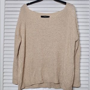 Long sleeve nude off the shoulder